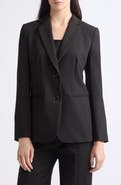 Emporio Armani Black Cady Stretch Crepe Blazer
