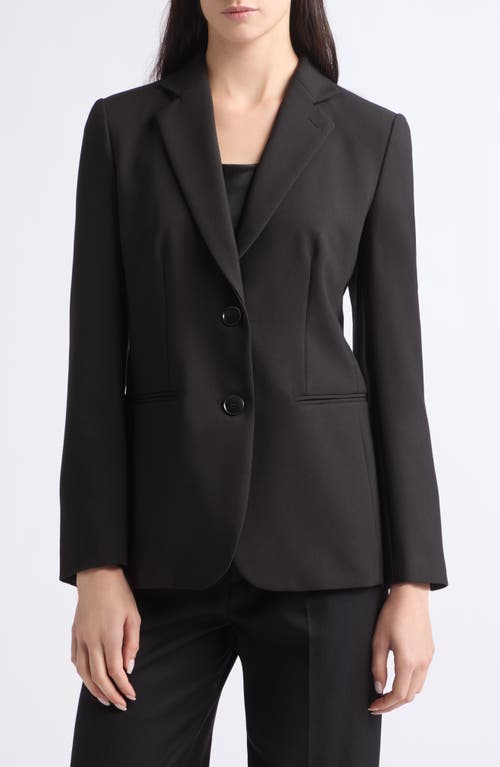 Emporio Armani Black Cady Stretch Crepe Blazer in Solid Black at Nordstrom, Size 42