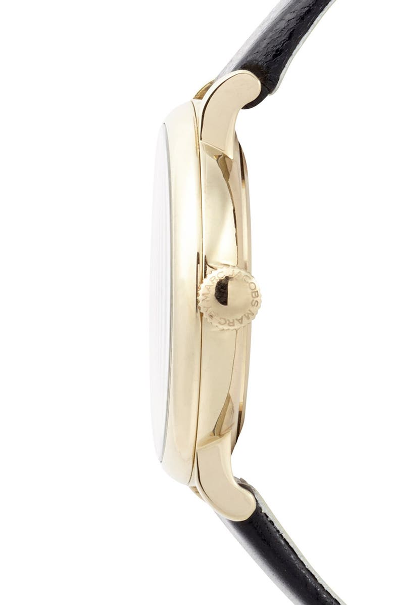 Marc Jacobs 'Baker' Leather Strap Watch, 37mm, Alternate, color,