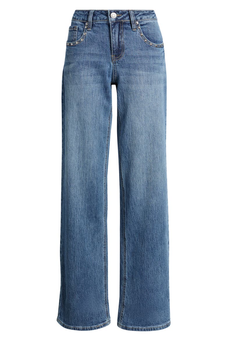 Britney Studded Wide Leg Jeans, Alternate, color, 08M MEDIUM WASH