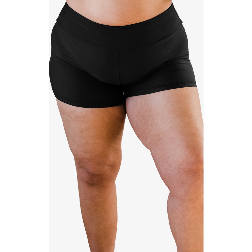 Calypsa Plus Size Swim Shorts In Black