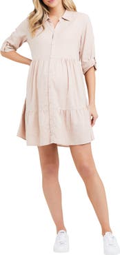 Ripe Maternity Adel Linen Blend Maternity/Nursing Dress