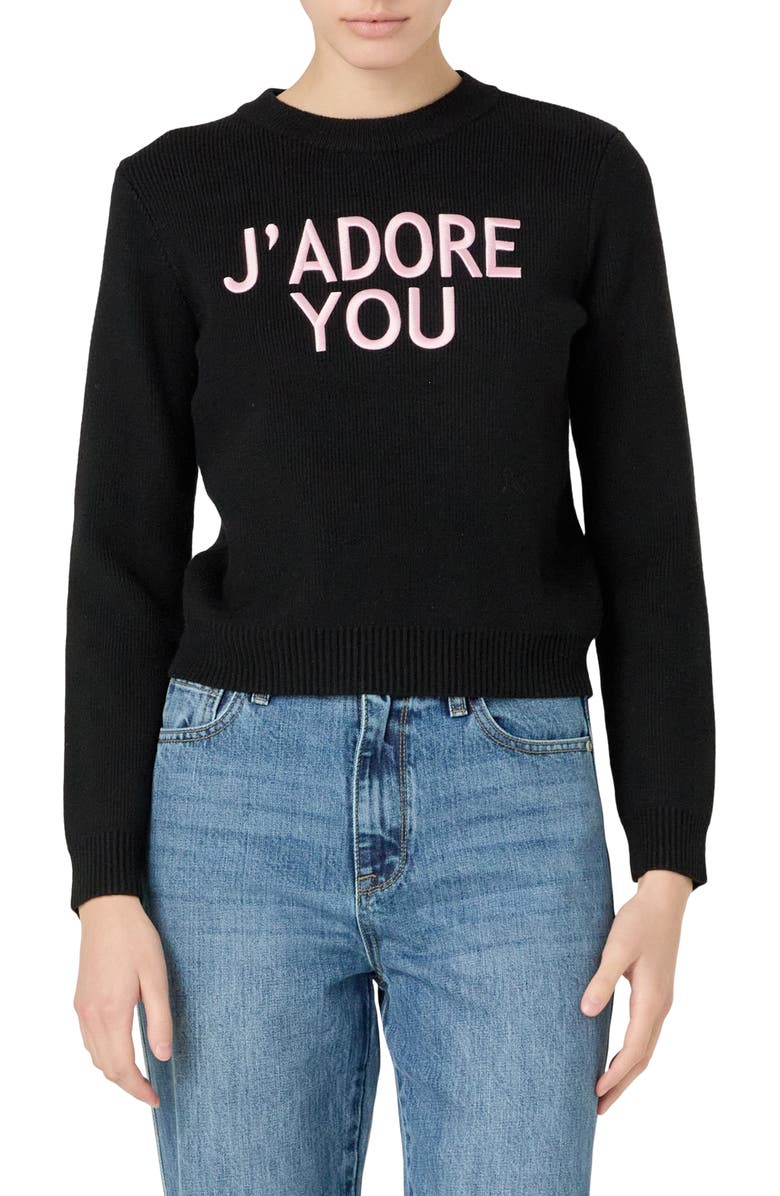 Endless Rose J'Adore You Sweater, Main, color,