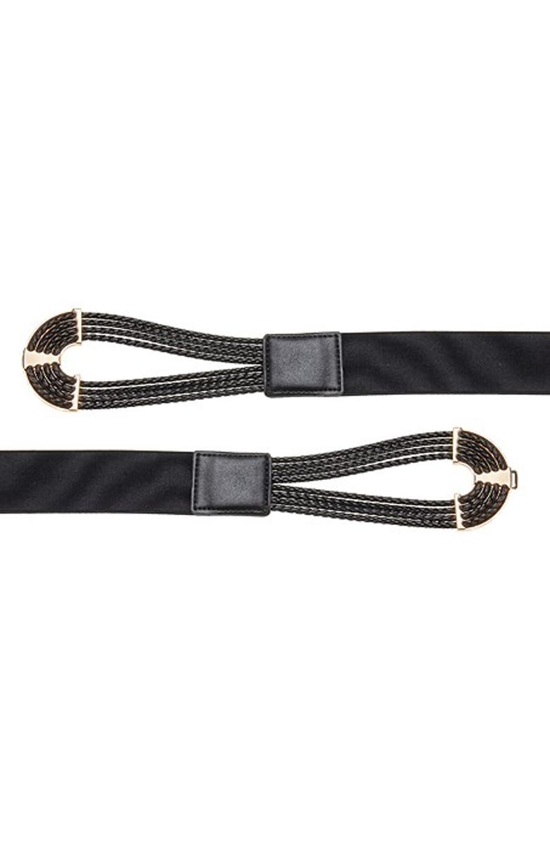 LASCANA Women's Symmetrical Buckle Waist Belt, Alternate, color, Black