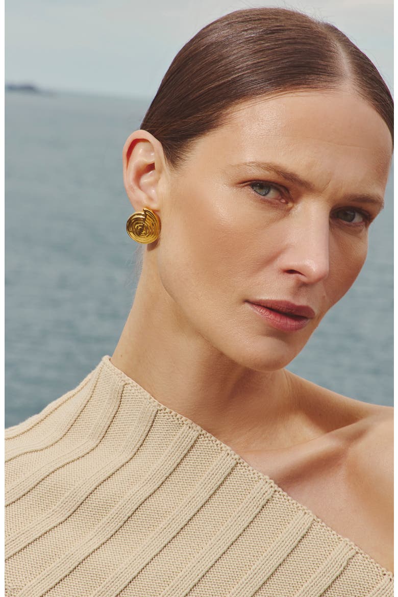 Spiral Detachable Pearl Drop Earrings, Alternate, color, GOLD