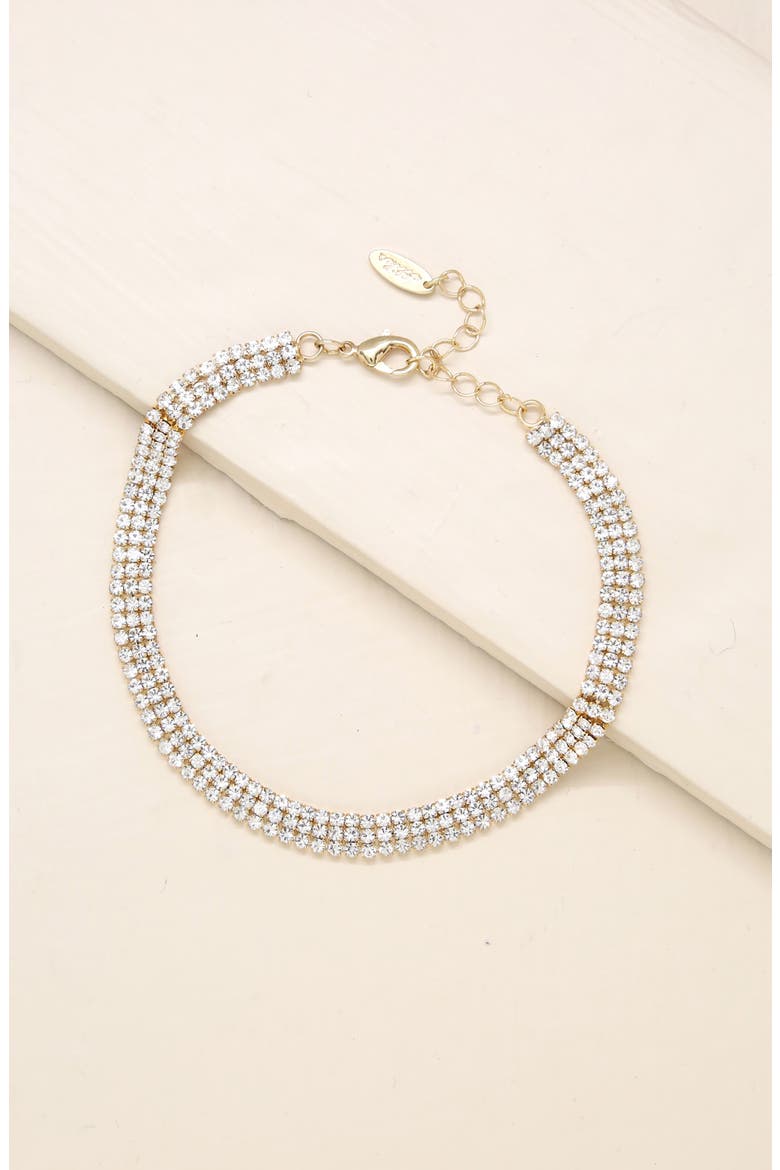 Crystal Pavé Chain Anklet, Alternate, color, GOLD