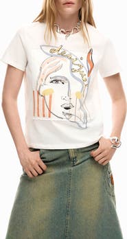 Desigual Abstract Cotton Graphic T-Shirt