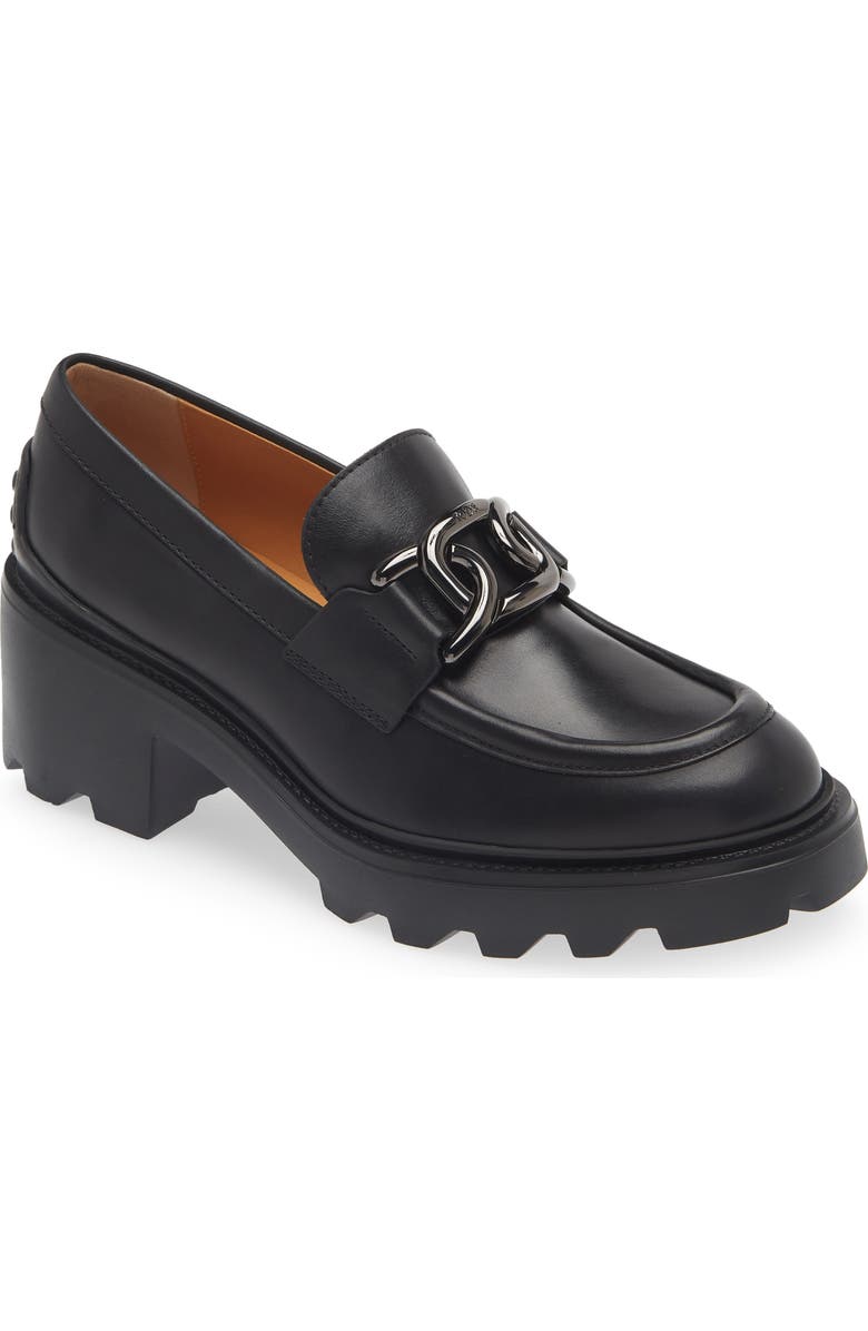 Tod's Carro Platform Loafer, Main, color, Nero