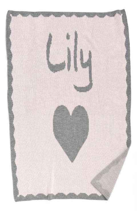 'Heart' Personalized Crib Blanket