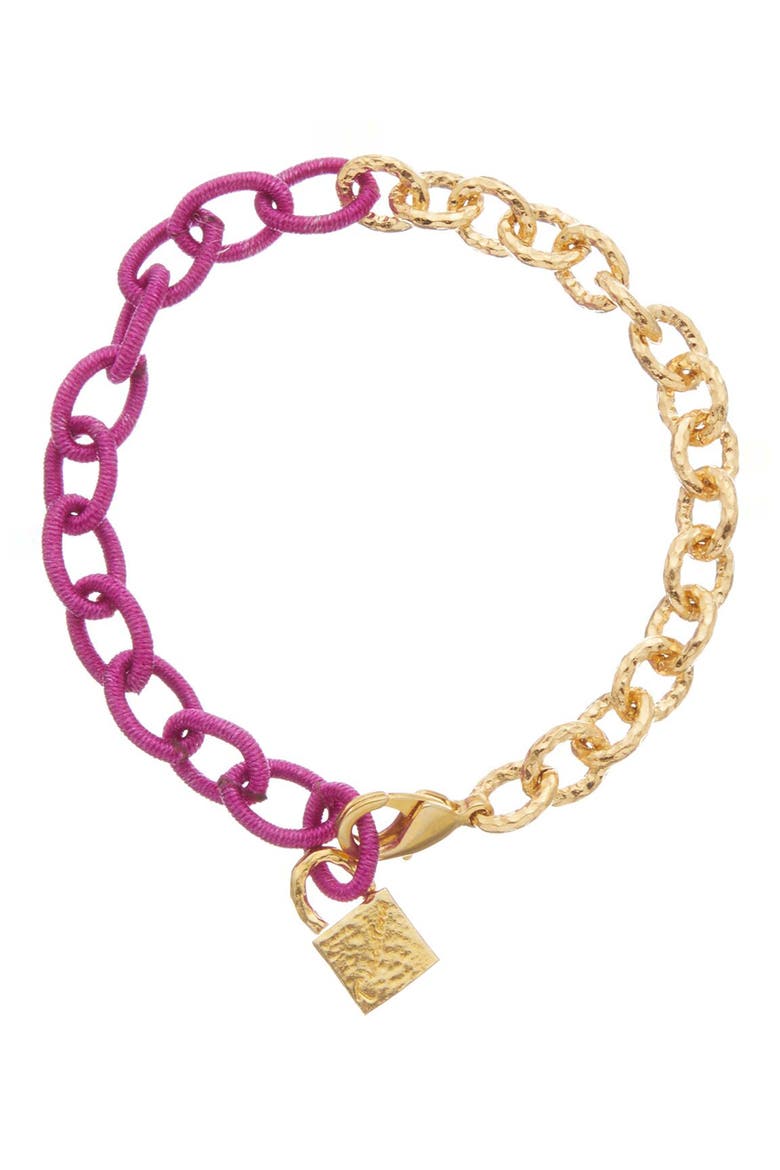 Two-Tone Chain Bracelet, Main, color, YELLOW