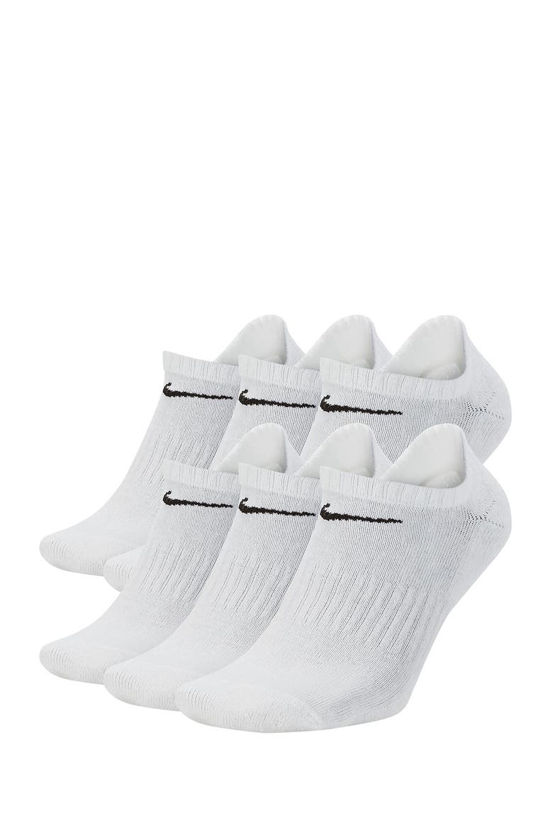 6-Pack Everyday Cushion No-Show Socks, Main, color, 100 WHITE/BLACK