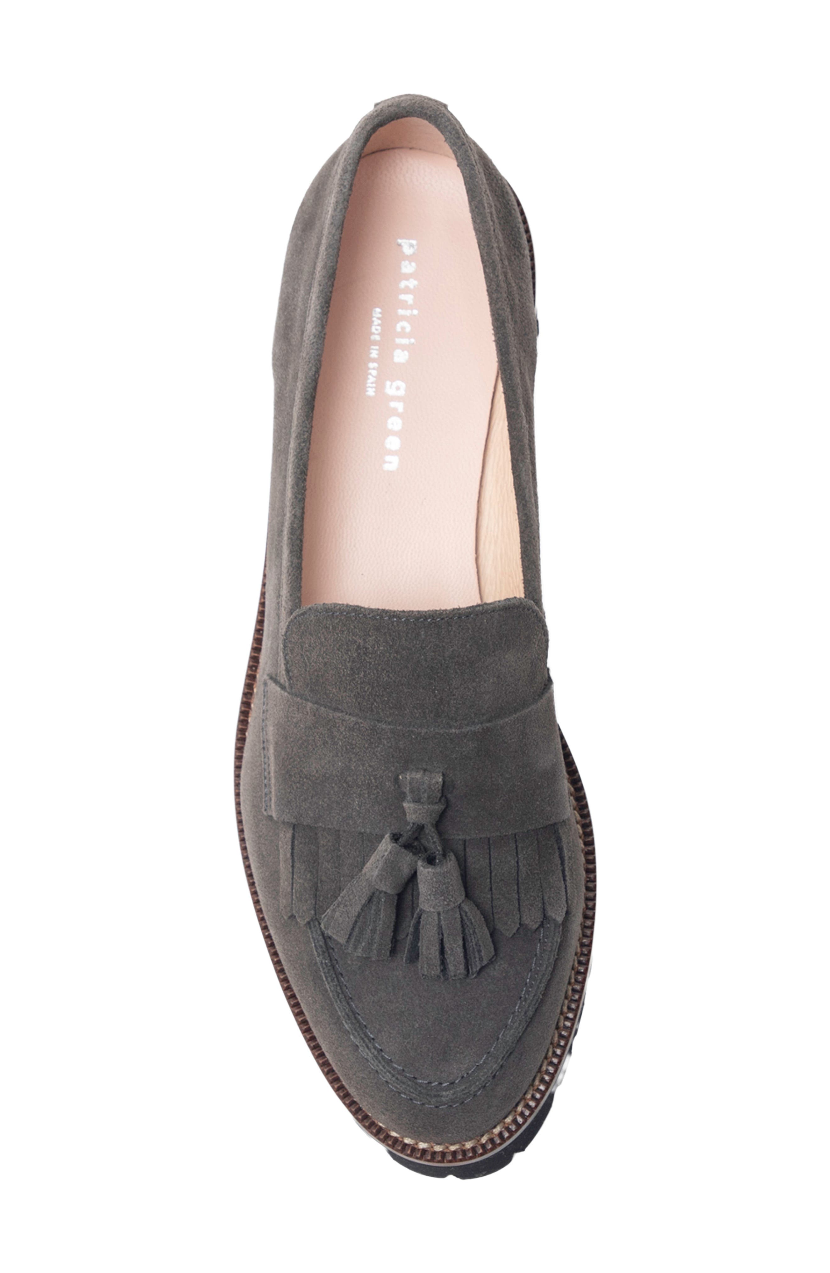 Beckham Tassel Lug Loafer, Alternate, color, GREY SUEDE