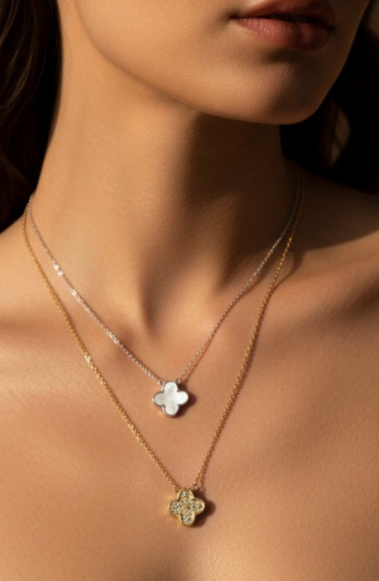 MacRae & Co. Single Clover Reversible Pendant Necklace, Alternate, color, Silver