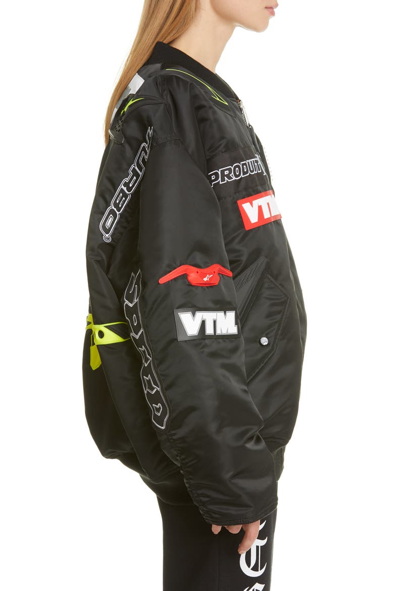 Motorcycle Bomber Jacket, Alternate, color, BLACK