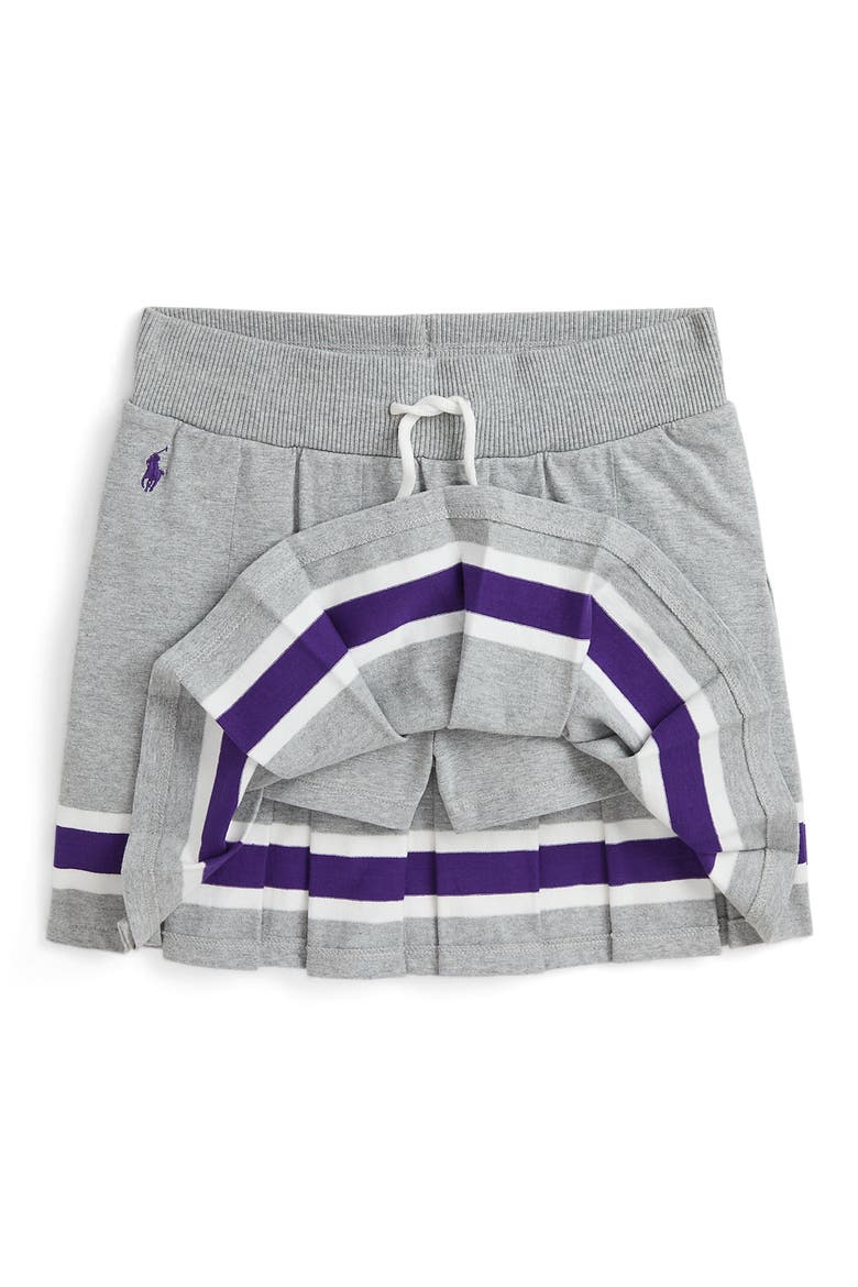 Kids' Pleated Tennis Skirt, Alternate, color, ANDOVER HEATHER / PURPLE