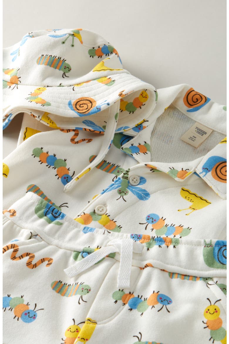 Shirt, Shorts & Hat Set, Alternate, color, IVORY EGRET BUG COLLECTOR