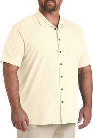 Oak Hill by DXL Big & Tall Solid Camp Shirt