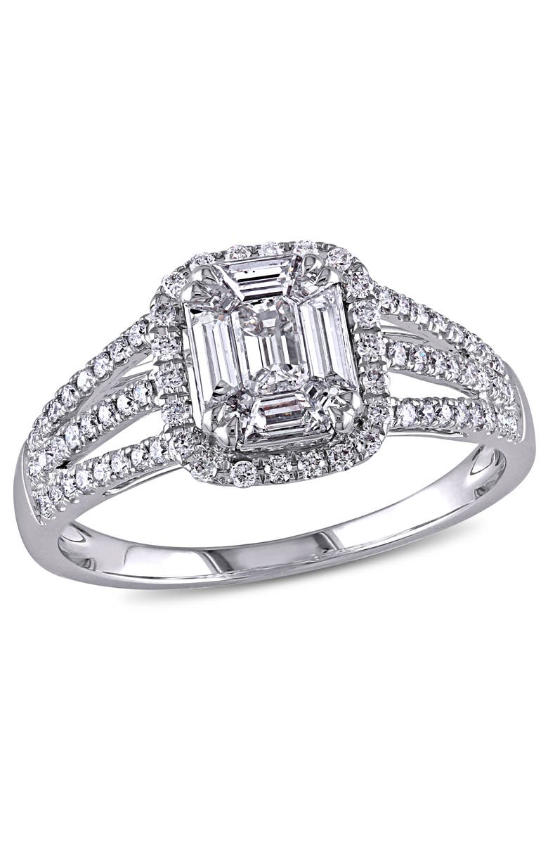 Julianna B. Diamond Halo Multi-Row Engagement Ring 18k, Main, color, 18K White Gold