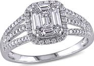 Julianna B. Diamond Halo Multi-Row Engagement Ring 18k