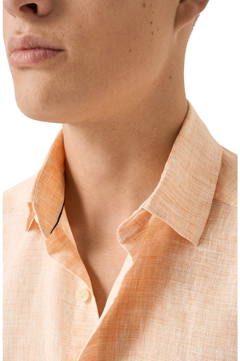 Regular Fit Linen Dress Shirt, Alternate, color, MEDIUM ORANGE