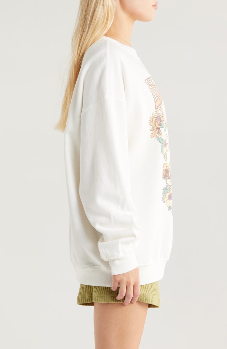 Billabong Oversize Ride in Crew Fleece Sweatshirt, Alternate, color, Stencil Wash