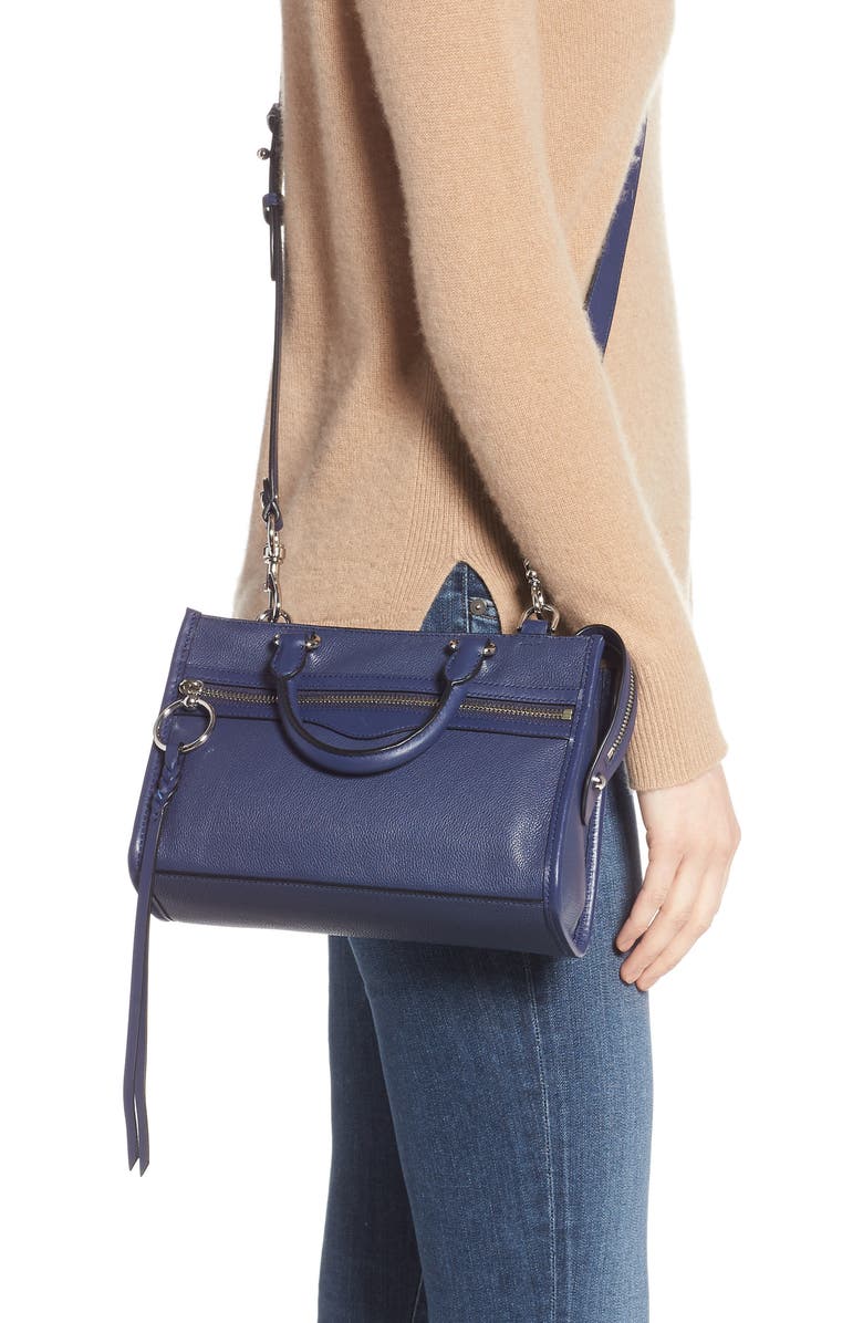 Rebecca Minkoff Micro Bedford Leather Satchel, Alternate, color, Twilight