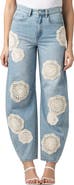 BLANKNYC The Long Crochet Patch Barrel Leg Jeans