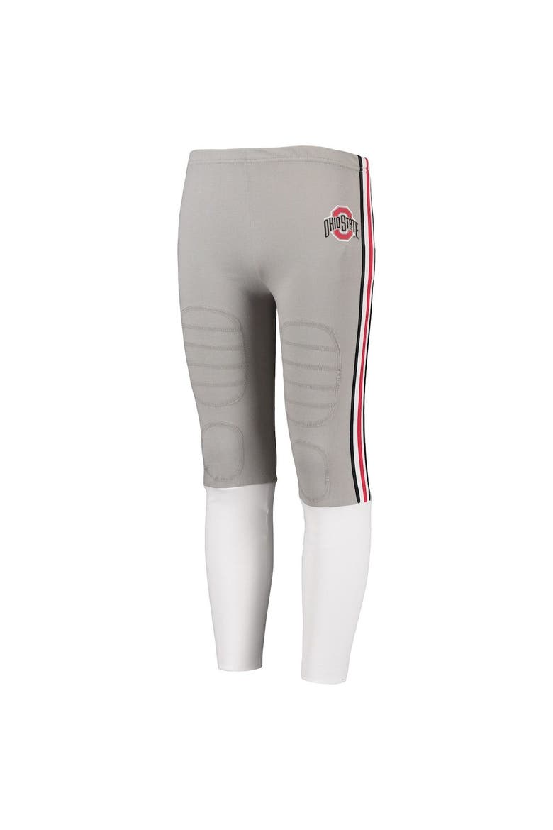 Youth Wes & Willy Scarlet/Gray Ohio State Buckeyes Team Logo Football Pajama Set, Alternate, color, Scarlet