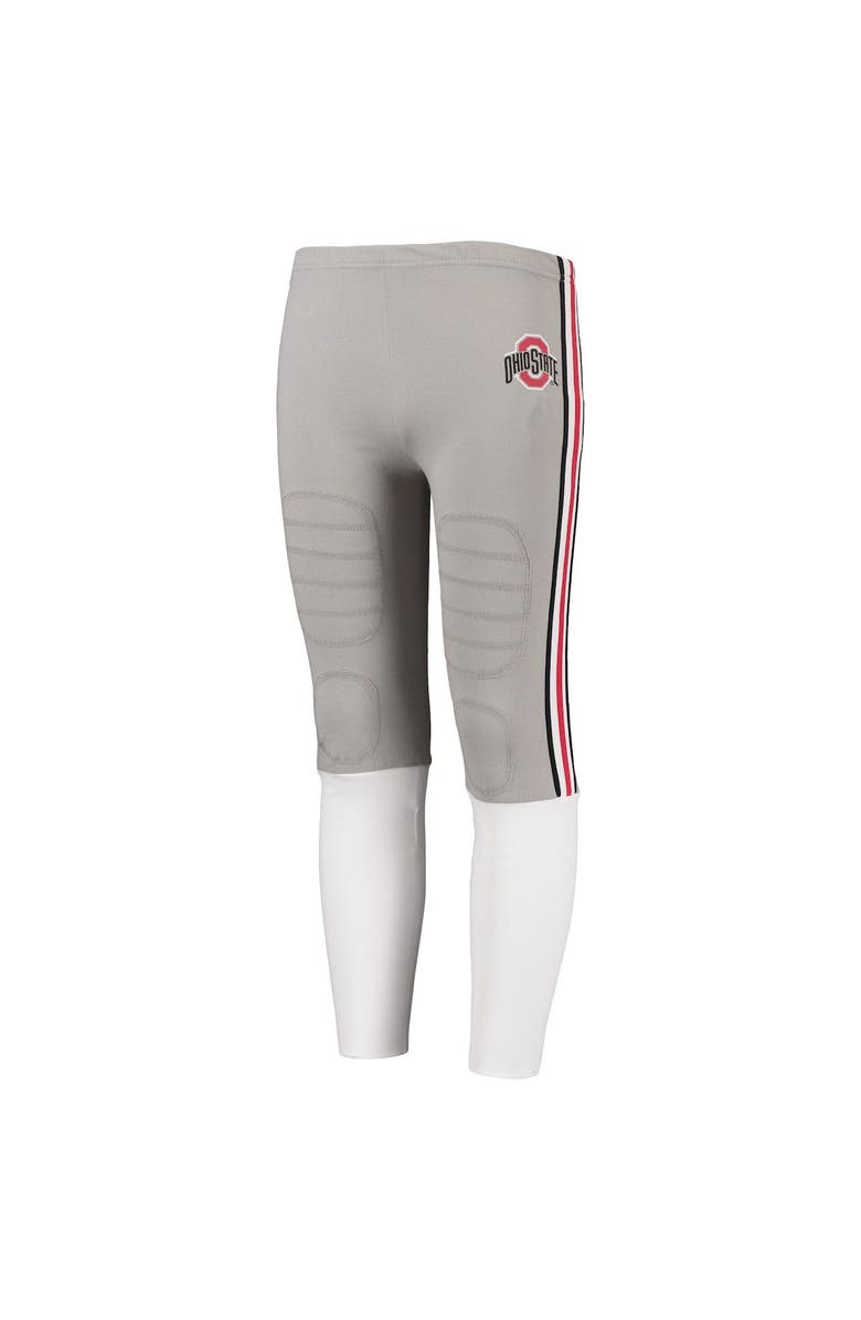 Wes & Willy Youth Wes & Willy Scarlet/Gray Ohio State Buckeyes Team Logo Football Pajama Set, Alternate, color, 