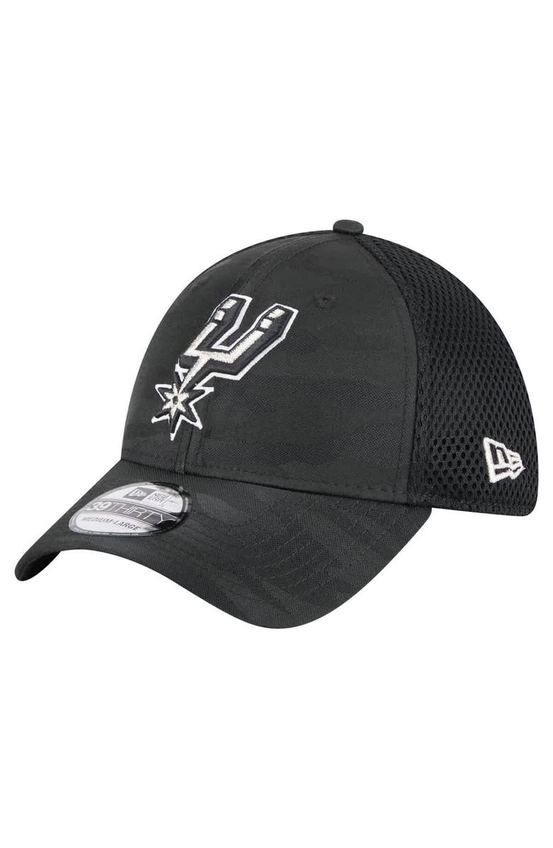 New Era Men's New Era  Black San Antonio Spurs Subtle Camo 39THIRTY Flex Hat, Main, color, 