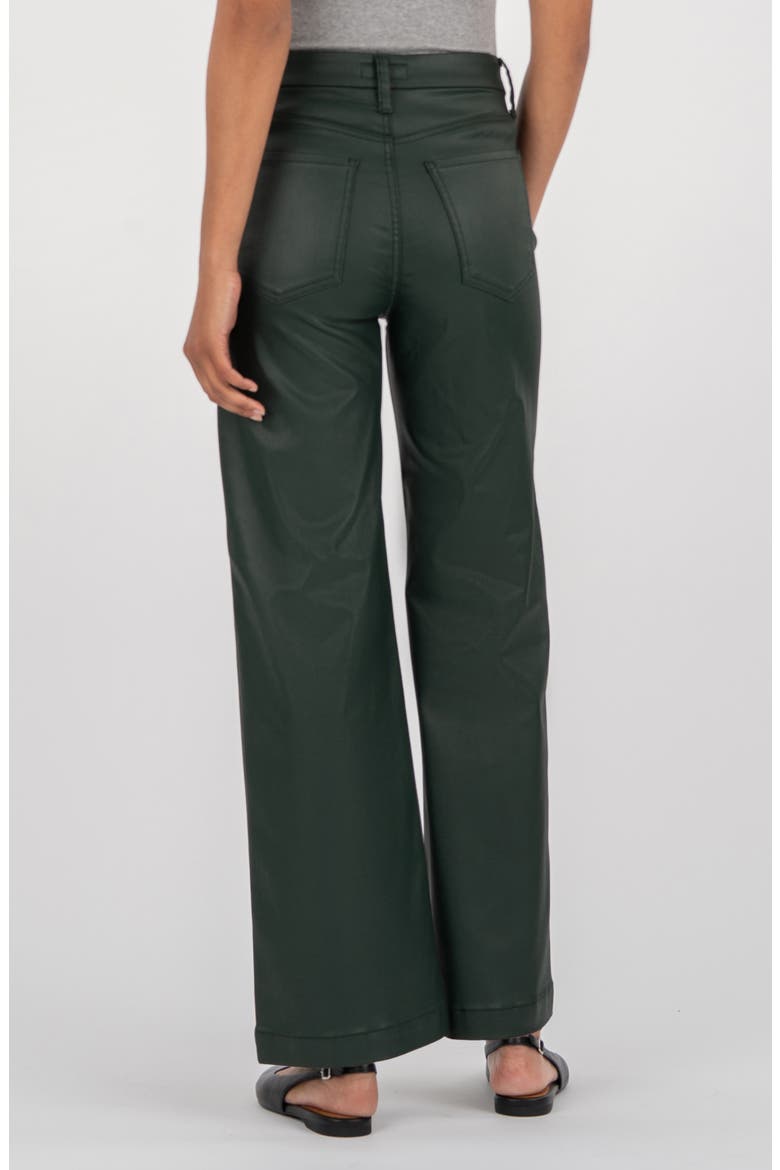 Meg Coated High Waist Wide Leg Ankle Jeans, Alternate, color, FOREST