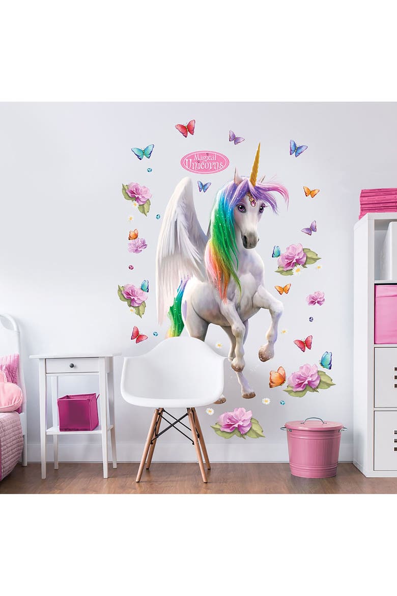 Magical Unicorn Large Character Sticker, Main, color, MULTICOLOR