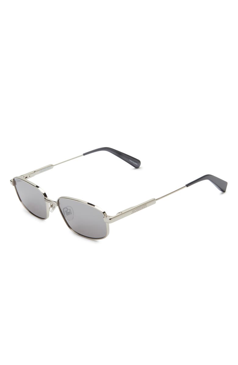 Jacquemus The Sera Aviator Sunglasses, Alternate, color, Silver/Metallic Gun/Silver