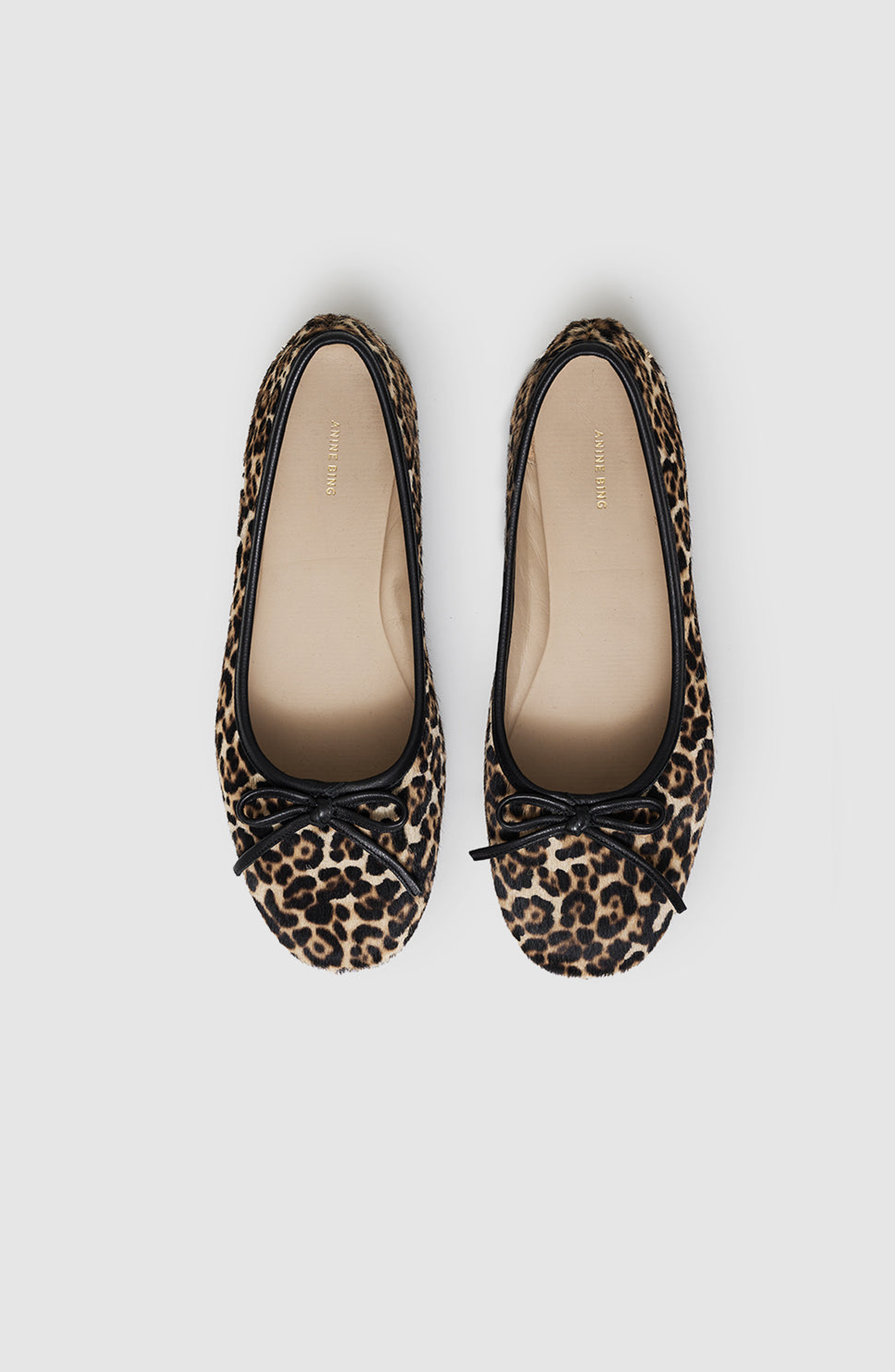 ANINE BING Jamie Ballerina Flats, Alternate, color, Leopard Print
