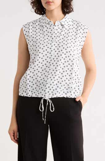Adrianna Papell Floral Sleeveless Button-Up Top