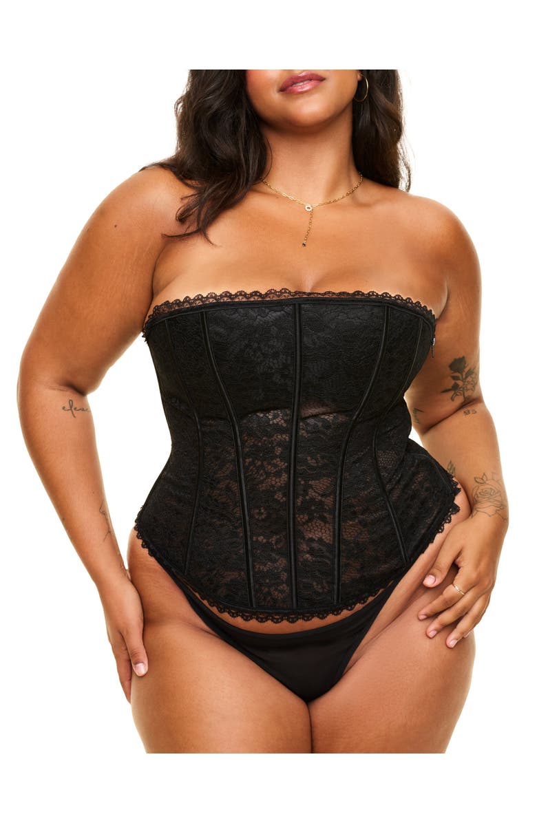 Adore Me Hailey Lined Corset & G-string Set, Main, color, Black