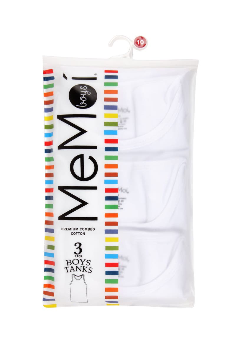Kid's Sleeveless Cotton Tank 3-Pack, Alternate, color, White White White