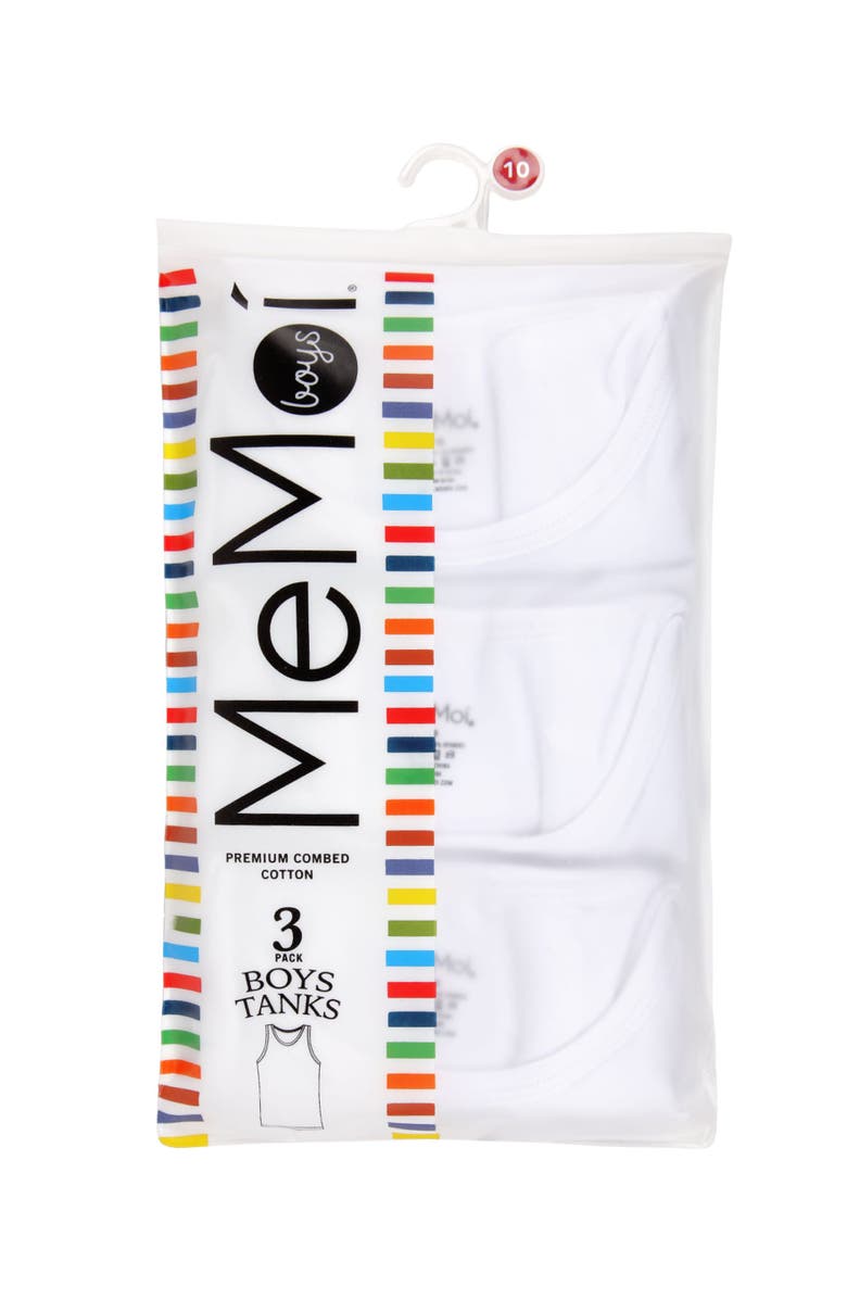 MeMoi Kid's Sleeveless Cotton Tank 3-Pack, Alternate, color, White White White