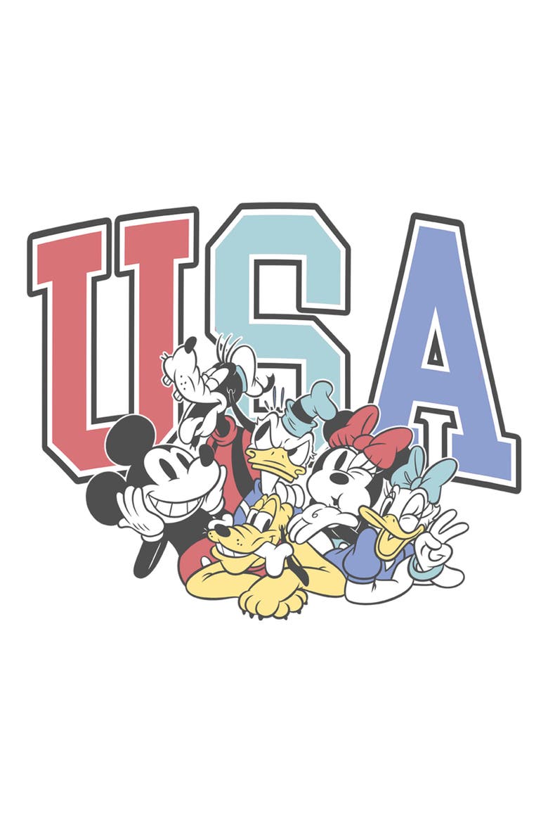 Men's Mickey & Friends The American Dream Team  Graphic T-Shirt, Alternate, color, White