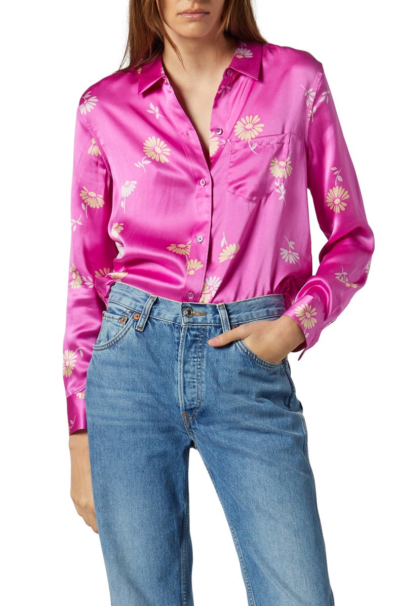 Equipment Leema Floral Print Silk Shirt, Main, color, 