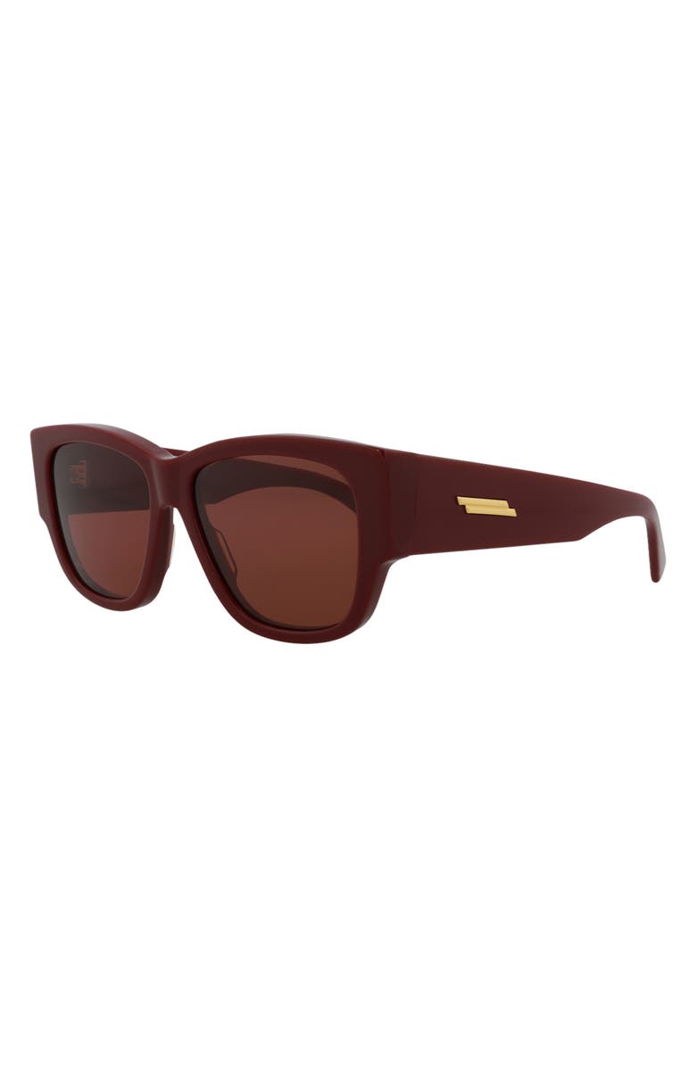 Bottega Veneta 55mm Square Sunglasses, Alternate, color, Burgundy Red