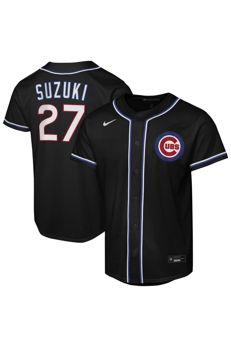 Youth Nike Seiya Suzuki Black Chicago Cubs Fashion Replica Player Jersey, Main, color, Black