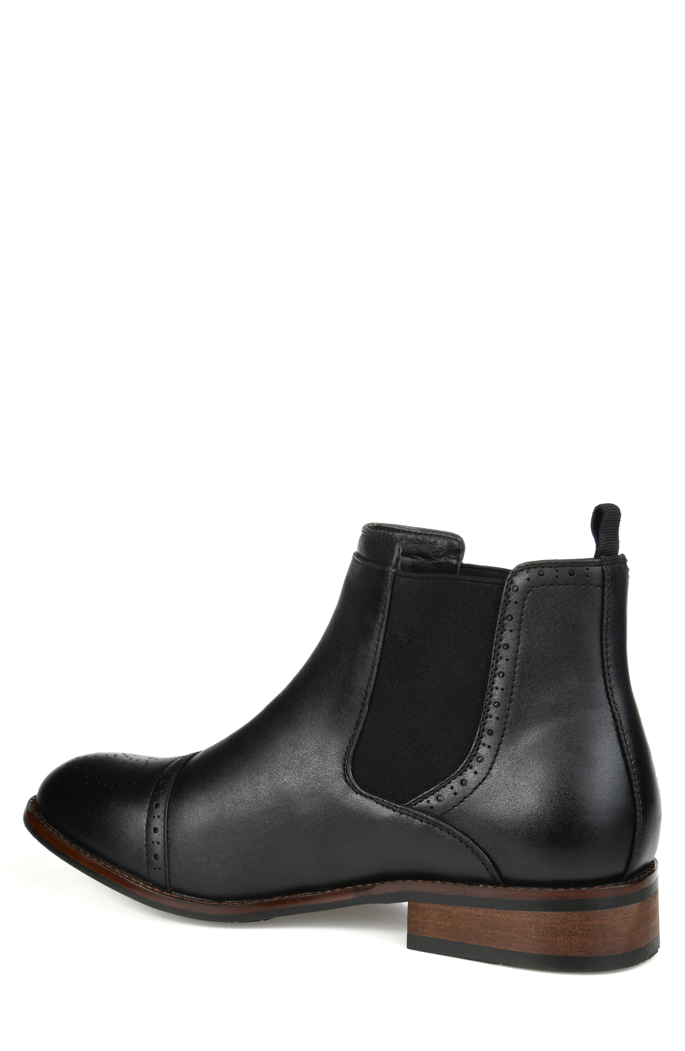 VANCE CO Garrett Cap Chelsea Boot - Wide Width, Alternate, color, Black