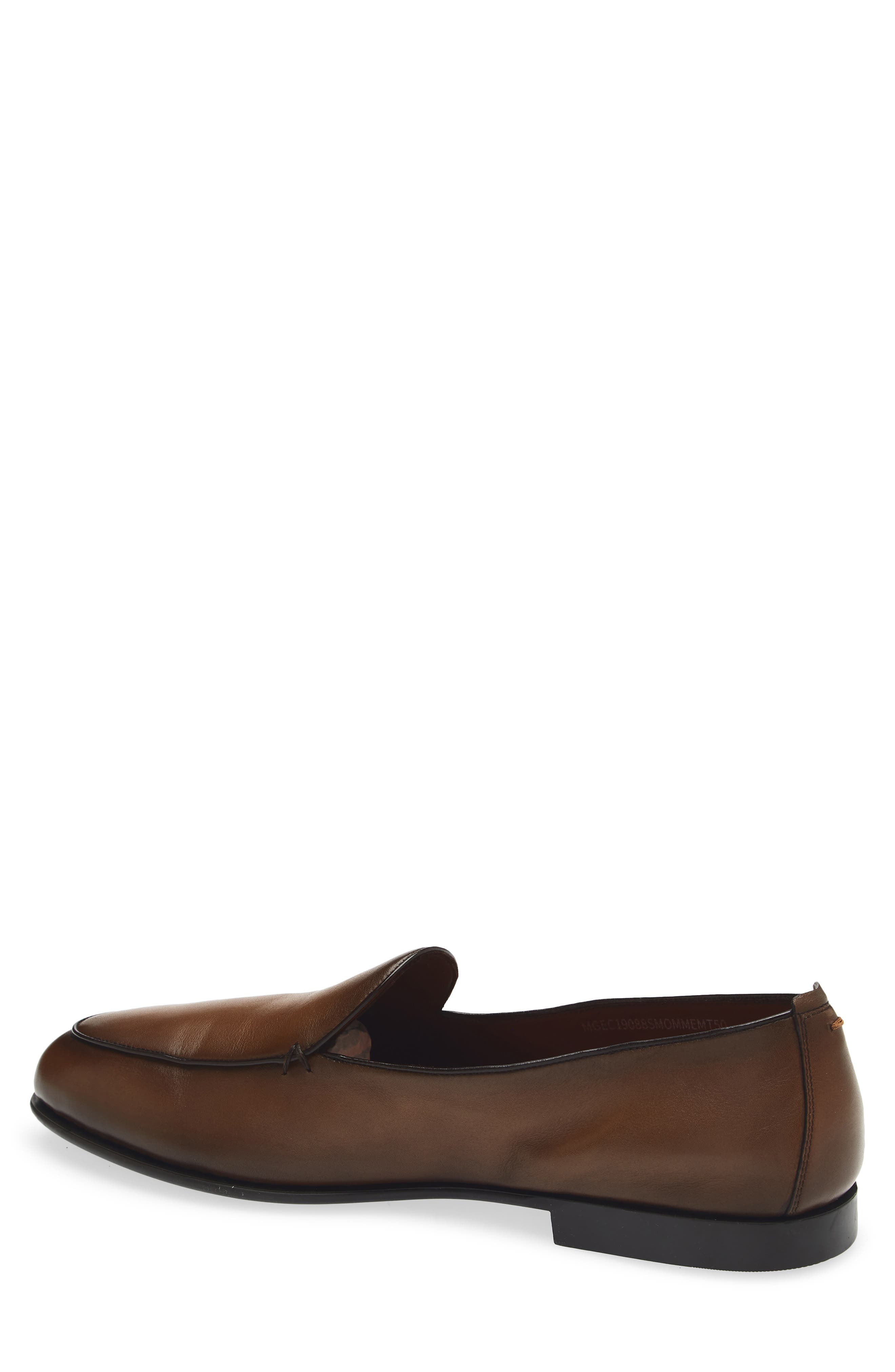 Santoni Vibe Apron Toe Loafer, Alternate, color, Dark Brown
