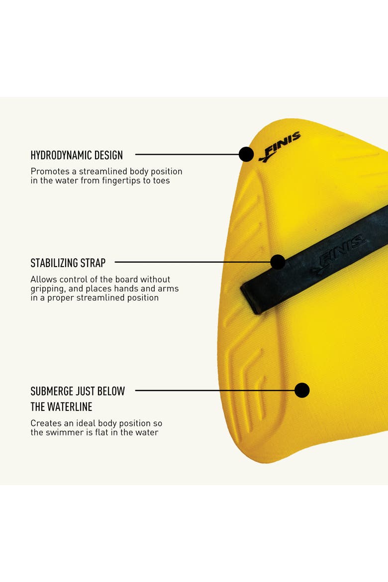 Alignment Kickboard Hydrodynamic, Alternate, color, Yellow