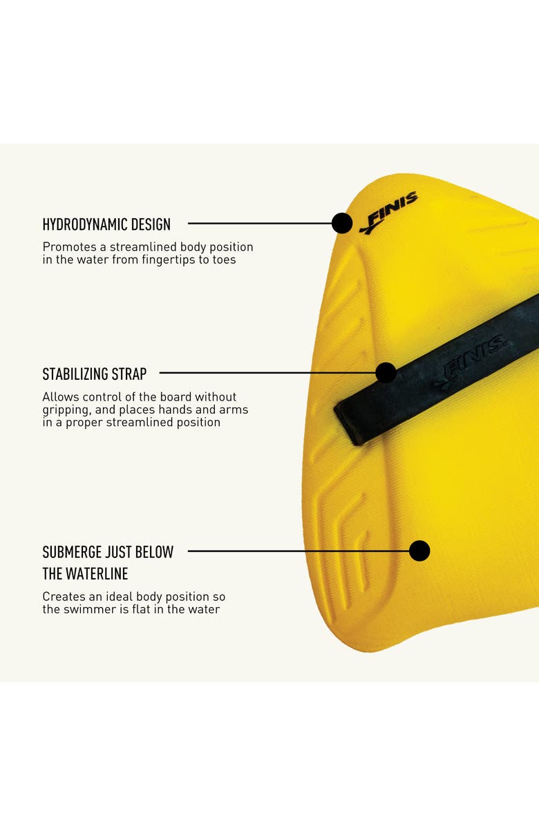 FINIS Alignment Kickboard Hydrodynamic, Alternate, color, Yellow