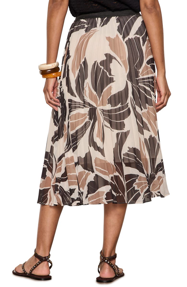 Sanctuary Nostalgia Pleated Midi Skirt, Alternate, color, Lotus Black
