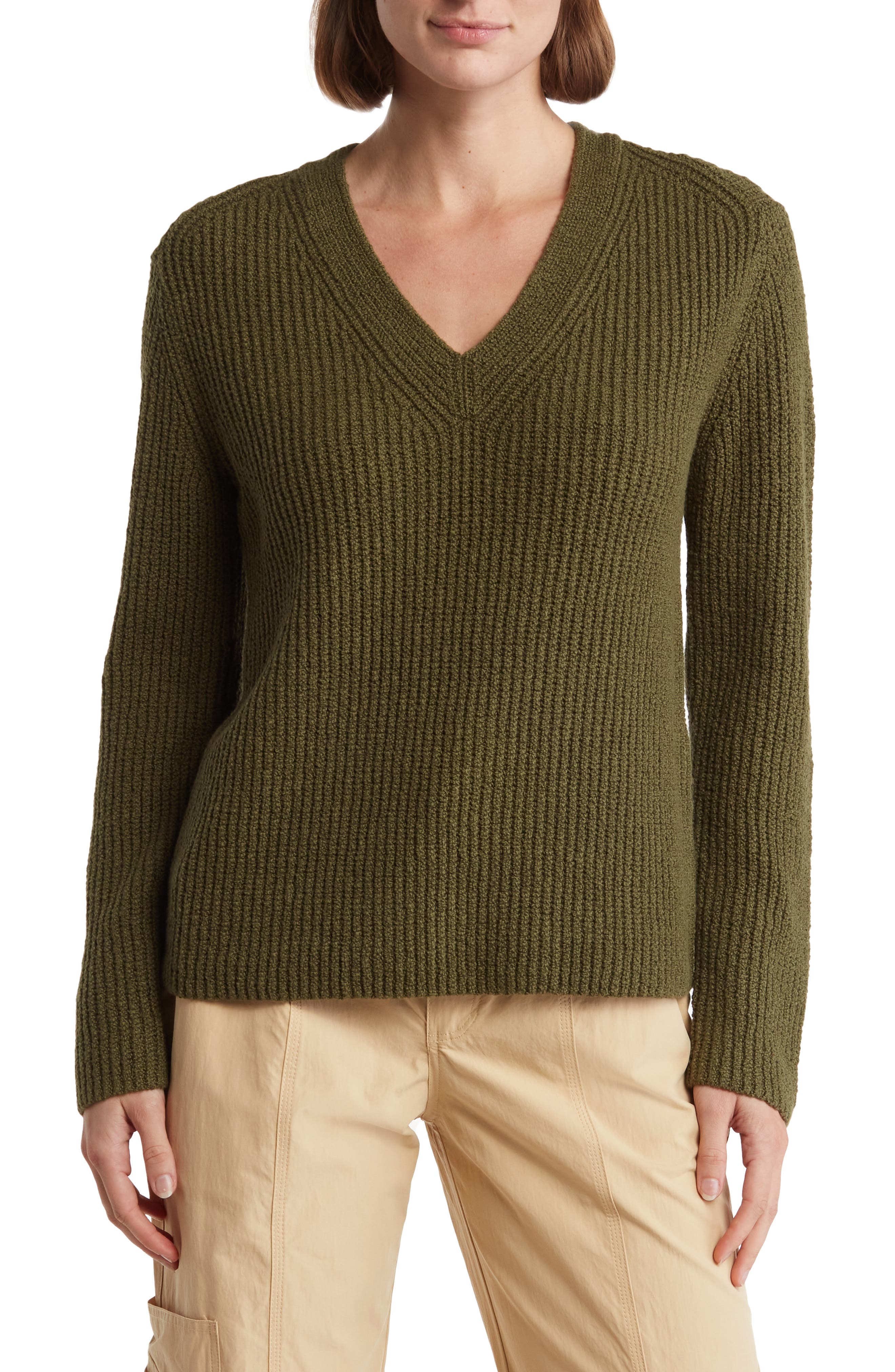Vince Shaker Rib V-Neck Sweater