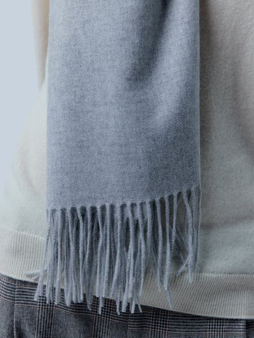 Gobi Cashmere Wide Fringe Scarf In Gray