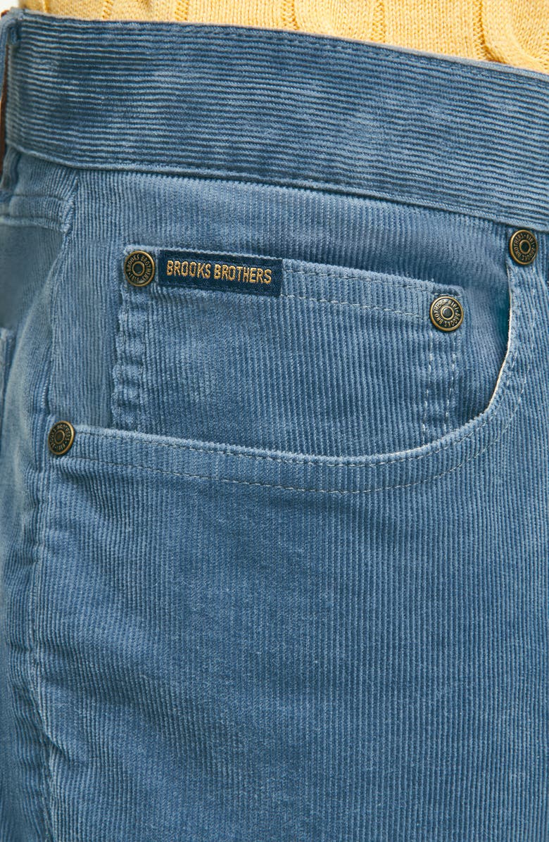 Brooks Brothers Stretch Cotton Corduroy Five Pocket Pants, Alternate, color, China Blue